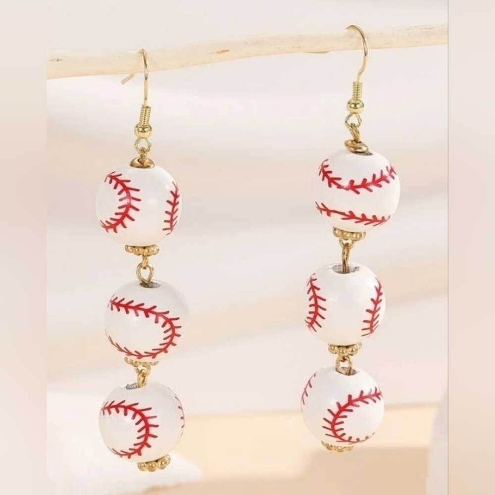Baseball Dangle Earrings, Sports Mom